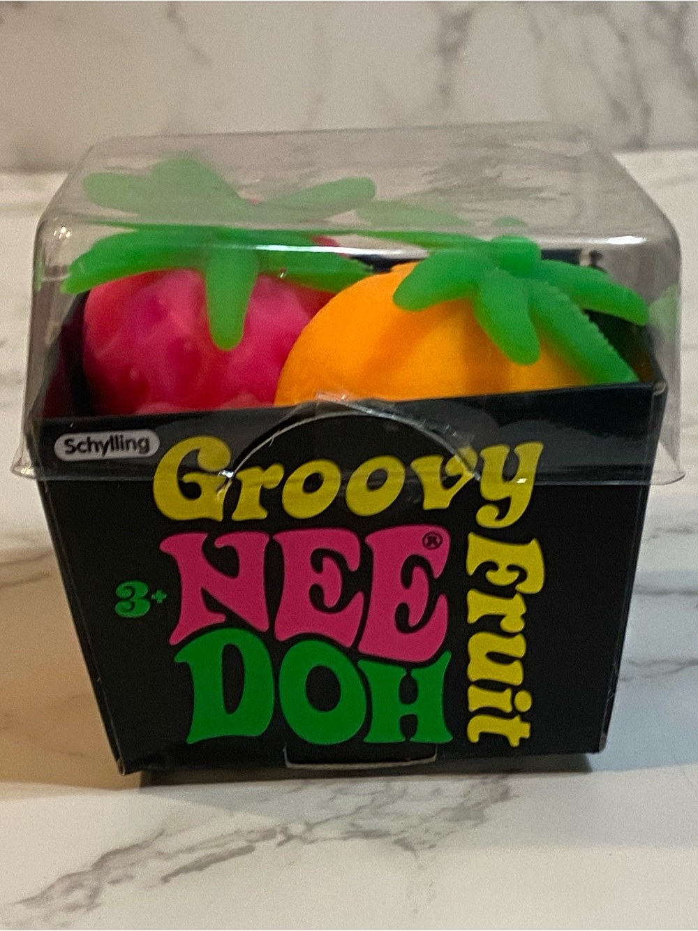 NeeDoh Groovy Fruit 3.5" Pack of 3 Banana Strawberry Orange Schylling NEW